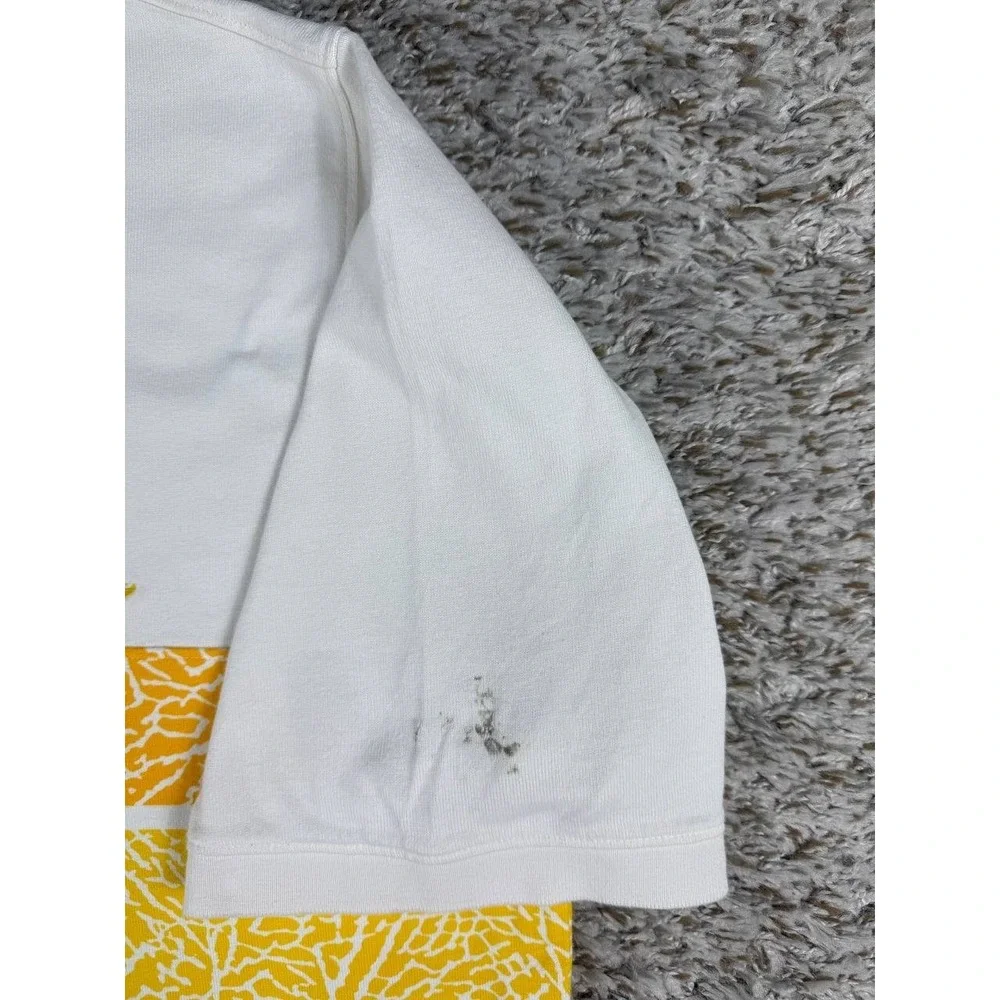Nike Air Jordan Men's XXL Elephant Print Polo Shirt White Yellow Teal Jumpman